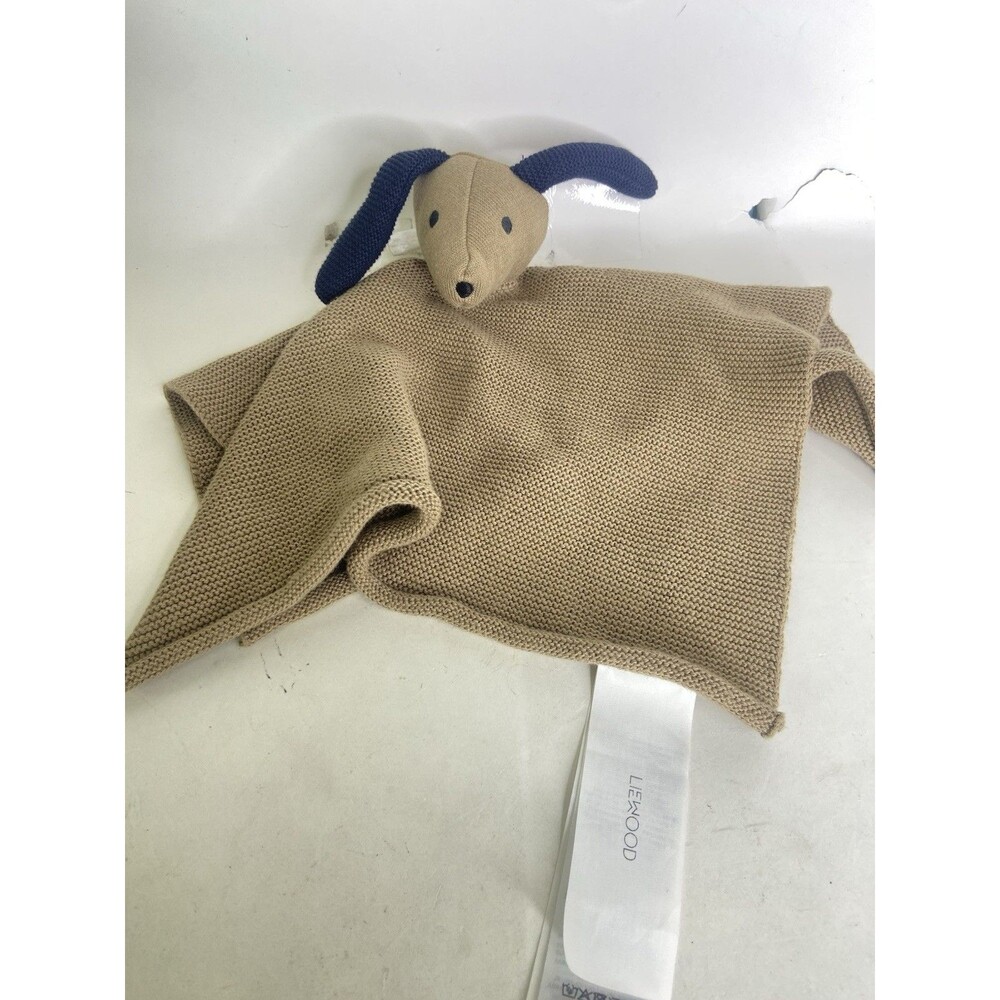 Liewood Milo Knit Cuddle Cloth Dog Oat Mix Lovey Cotton Security Blanket